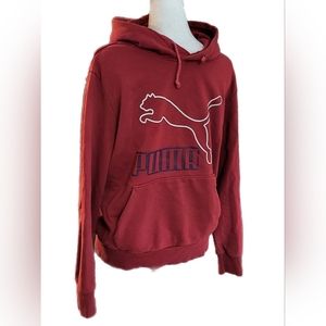 PUMA logo hoodie, sweatshirt, burgundy, mens Sz Sm, New condition!
